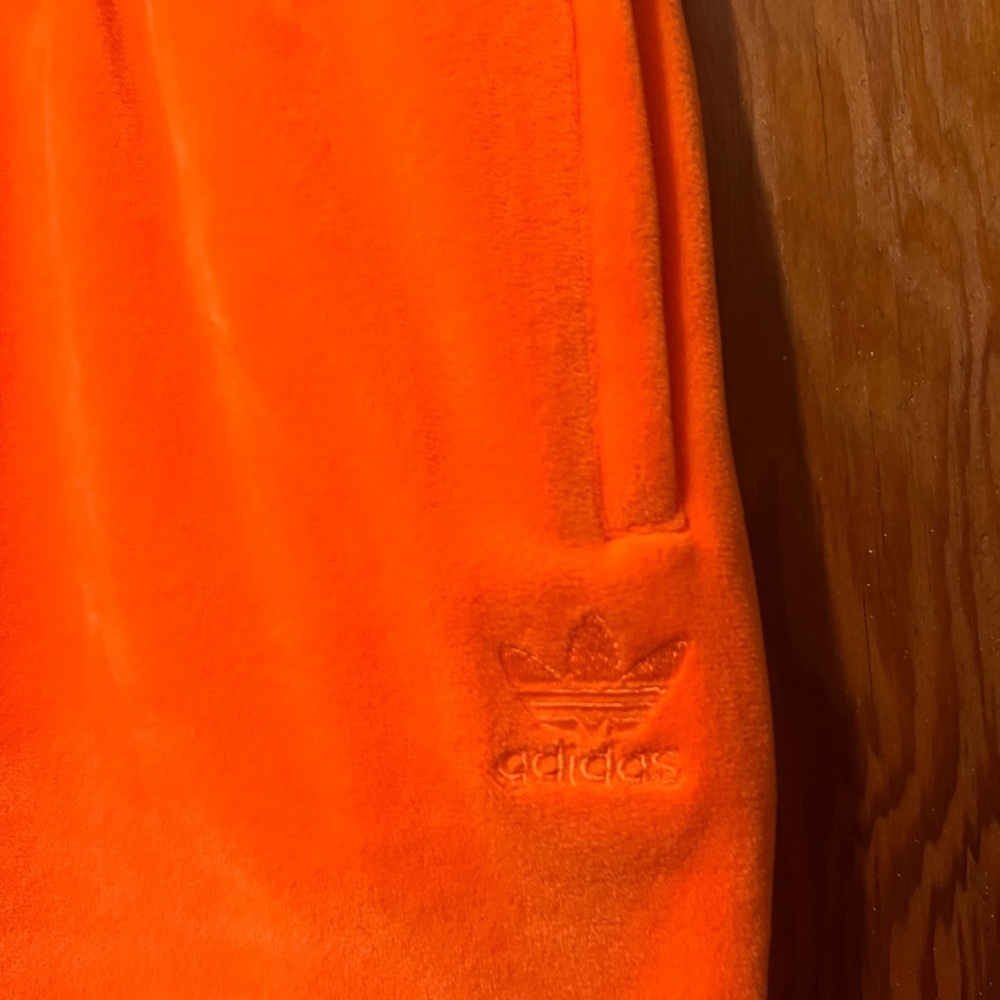 NEW ADIDAS X JEREMY SCOTT ORANGE VELOUR SKIRT WOMEN’S SIZE SMALL H53363 - Picture 2 of 4